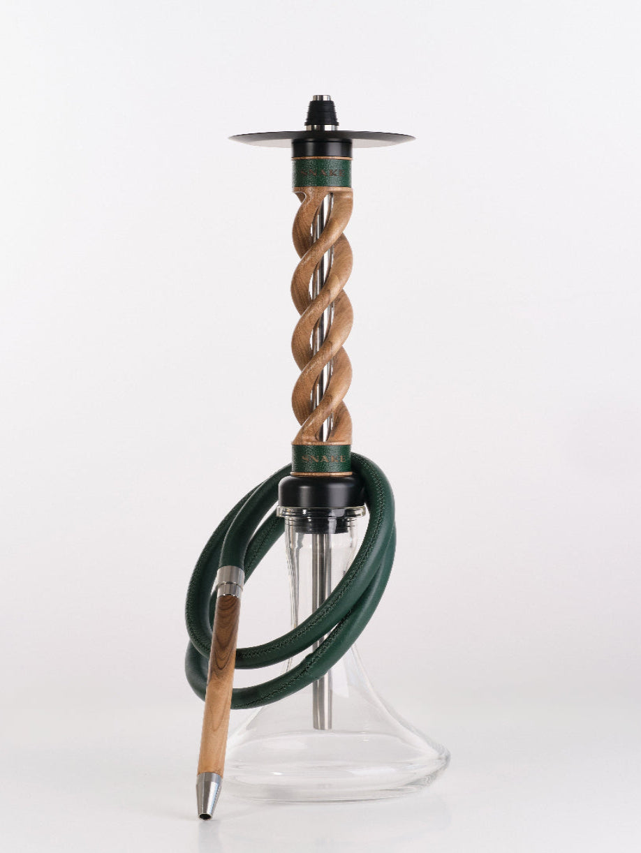 Snake Hookah Triple Spiral　Green Walnut