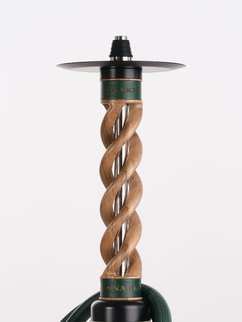 Snake Hookah Triple Spiral　Green Walnut