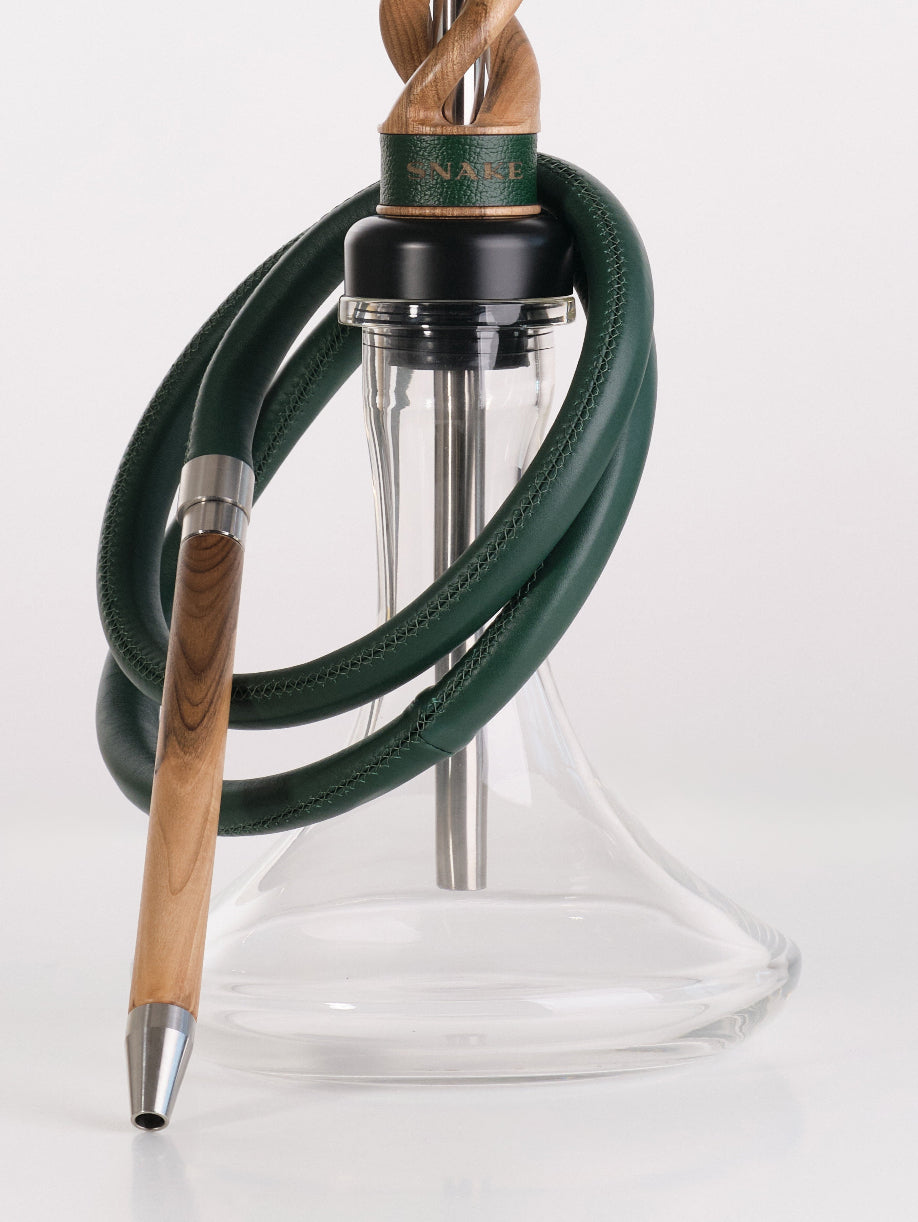Snake Hookah Triple Spiral　Green Walnut