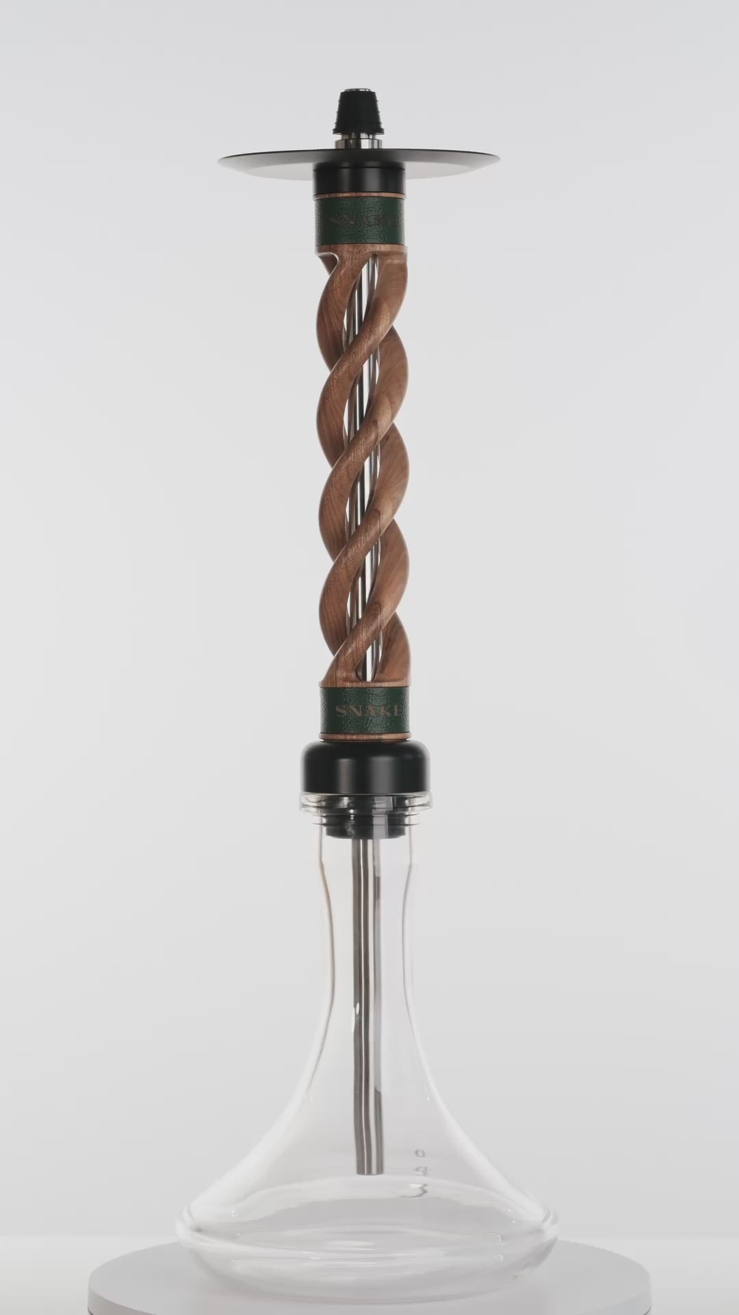 Snake Hookah Triple Spiral　Green Walnut